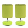 Creekwood Home 10.24-in. Traditional Mini Round Rock Table Lamp, Green, 2PK CWT-2017-GR-2PK